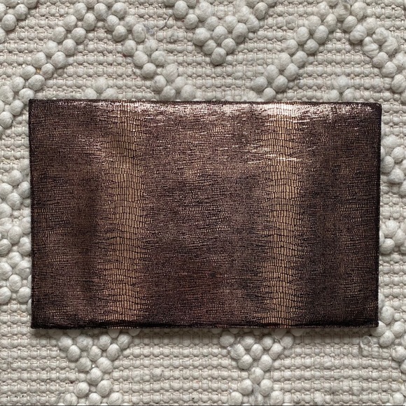 BCBG MAXAZRIA // Bronze Metallic Envelope Clutch - Picture 4 of 11